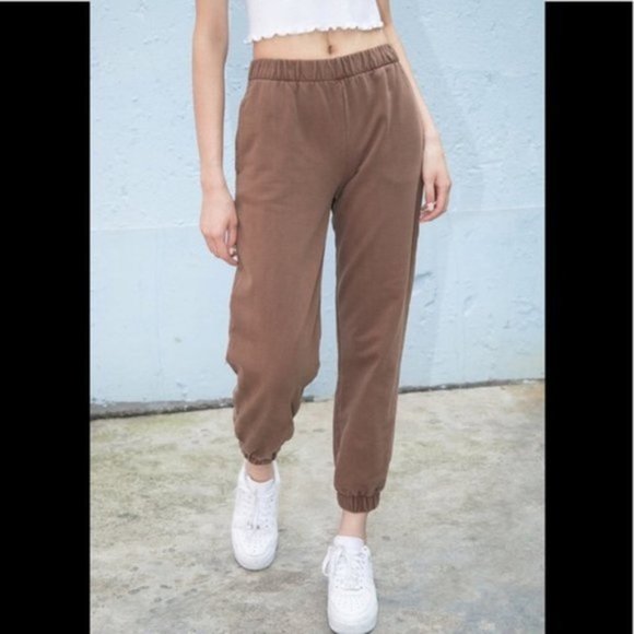 Brandy Melville Pants - Brandy Melville Women's Brown Rosa Joggers Sweatpants